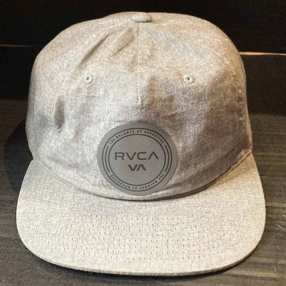 RVCA Logo Snapback Light Grey Mid Fit Hat/Cap 100% Cotton